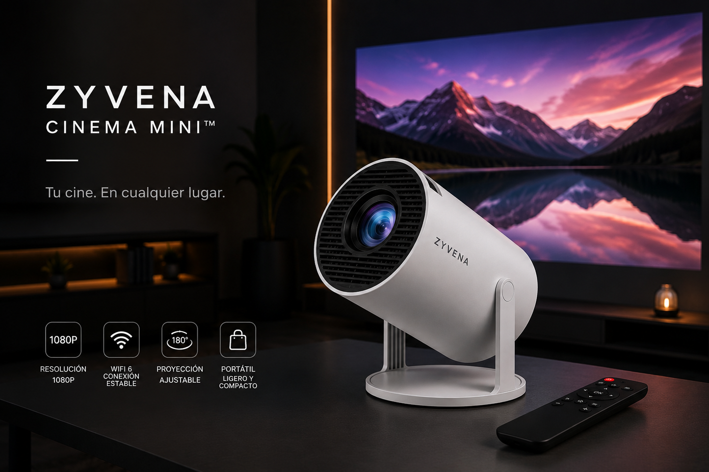 Mini Proyector Zyvena HY300 Pro - Android 11 integrado