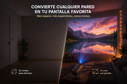 Mini Proyector Zyvena proyectando en pared - imagen nítida HD